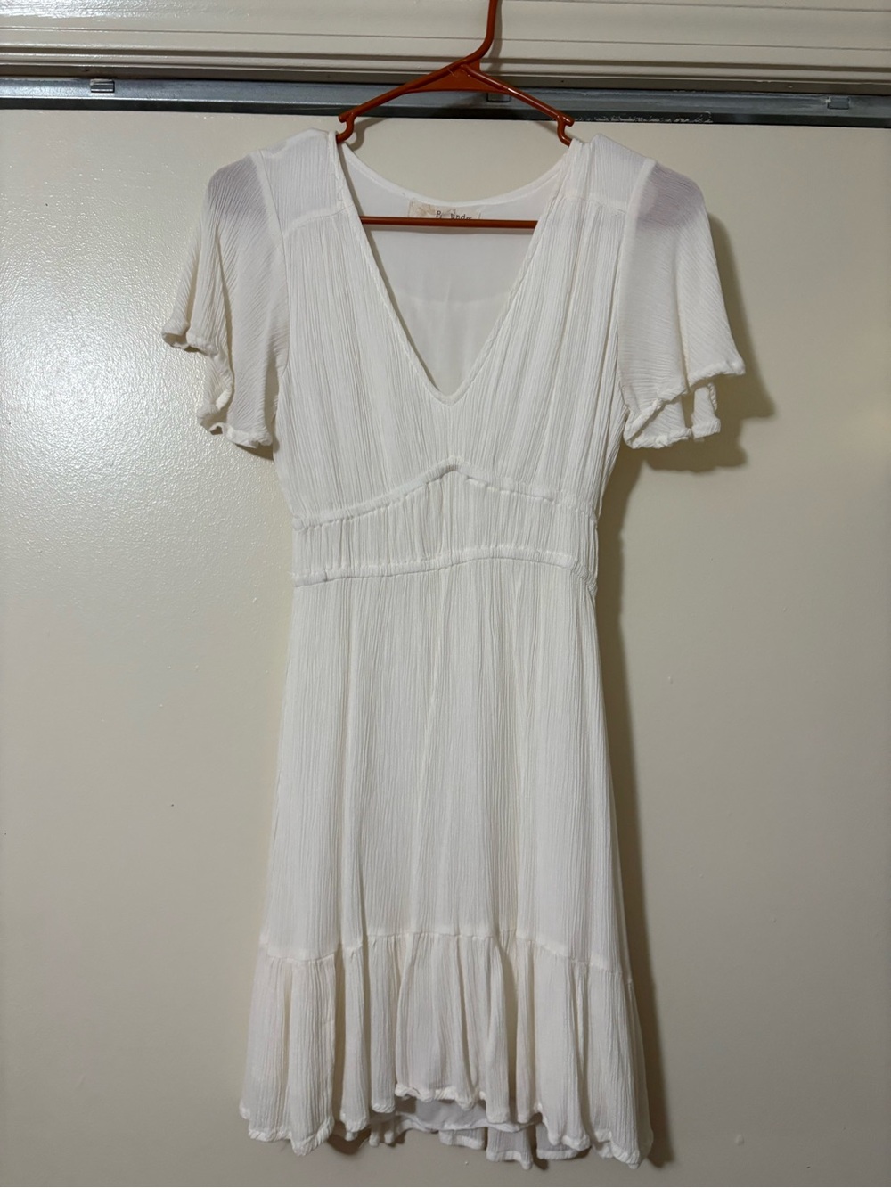 Pura Vida Cream V-Neck Ruffle Hem Sundress